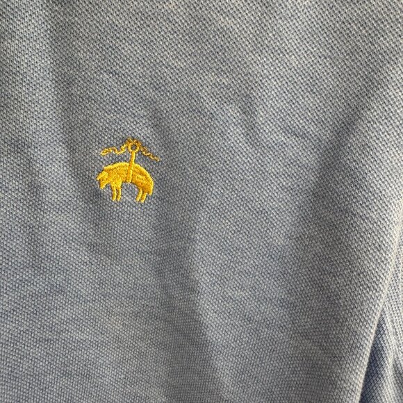Brooks Brothers Polo Shirt Mens Size M Slim Fit Blue Gray Logo Embroidered - Picture 2 of 7